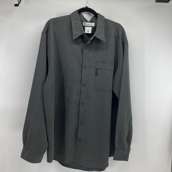 Columbia charcoal grey long sleeve button down - Picture 1 of 10
